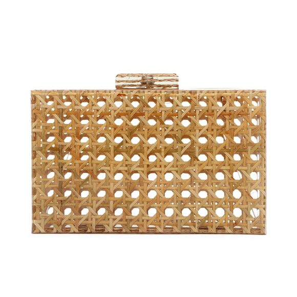 Handbags - 7341 ’s Acrylic Clutch Purse Rattan Handbags Woven Pattern Evening Bag
